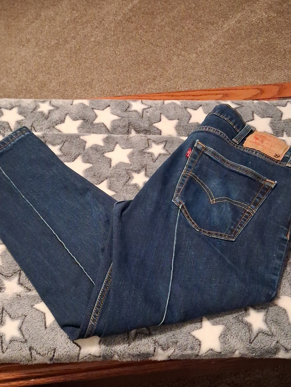 Levi's Men's Indigo Relaxed Fit Jeans Sz 38-27 ALTERED